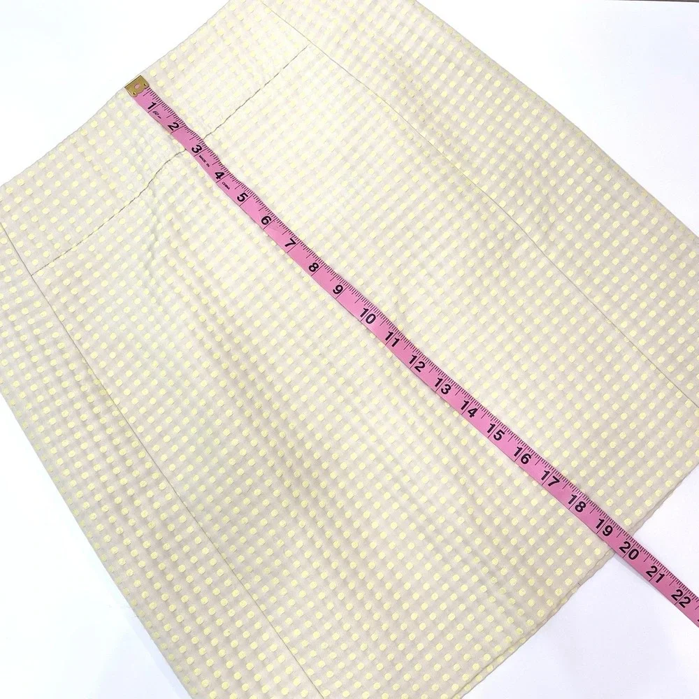 Loft Pencil Skirt Size 4 Yellow Cream Polka Dot‎ Lined